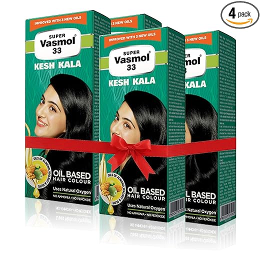 Super Vasmol 33 Kesh Kala Hair Oil 100ml (Pack of 4)